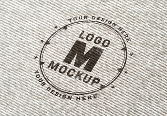 Logo Mockup on Wool Fabric Texture
