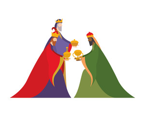 Three wise men of happy epiphany day vector design