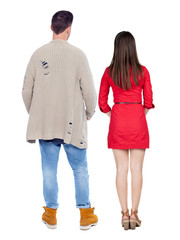 Back view of couple.