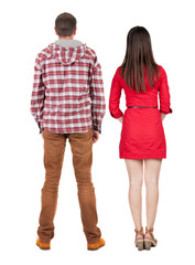 Back view of couple.