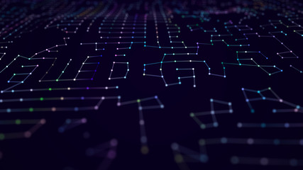 Abstract digital background. Big data code matrix. 3d rendering.