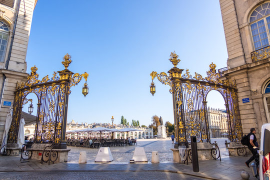 Golden gate at Stanislas square in Nancy, Lorraine, France