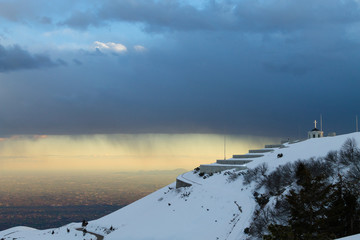 First world war memorial in winter season,Italy landmark