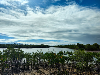 Obraz premium landscape with lake and clouds