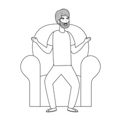 Man cartoon drawing vector design