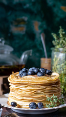 delicious pancakes with tea
