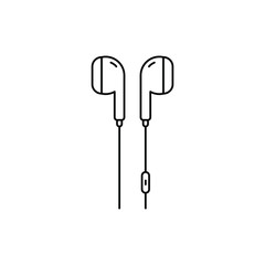 Earphone icon design line style isolated on white background. Vector illustration