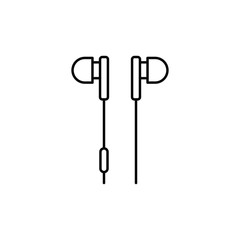 Earphone icon design line style isolated on white background. Vector illustration