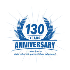 130 years logo design template. 130th anniversary vector and illustration.