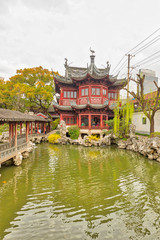 Fototapeta premium Traditional Pavilion and Rockery in Yu Garden