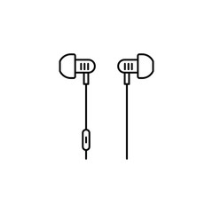 Earphone icon design line style isolated on white background. Vector illustration