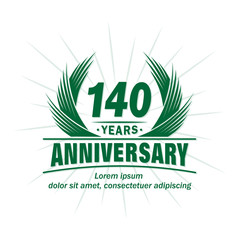 140 years logo design template. 140th anniversary vector and illustration.