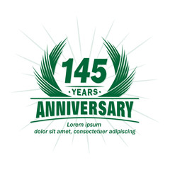 145 years logo design template. 145th anniversary vector and illustration.