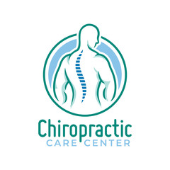 Chiropractic logo vector, spine health care medical symbol or icon, physiotherapy template