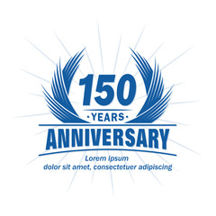 150 years logo design template. 150th anniversary vector and illustration.