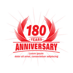 180 years logo design template. 180th anniversary vector and illustration.