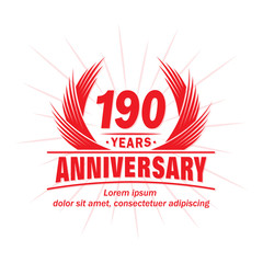 190 years logo design template. 190th anniversary vector and illustration.