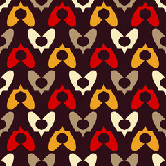 Seamless pattern with alternating geometric elements.