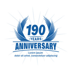 190 years logo design template. 190th anniversary vector and illustration.