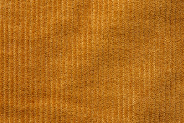Texture of corduroy velvet fabric close-up. Texture of rufous velvet clothes. Textile fabric as...