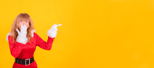 santa claus woman with space for text or announcements