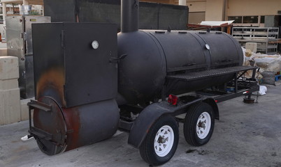 Fototapeta na wymiar Industrial size barbecue 
