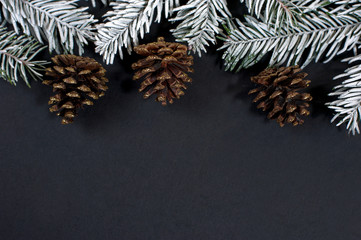 Christmas decoration on a black background