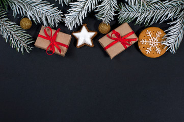 Christmas  decoration on a black background