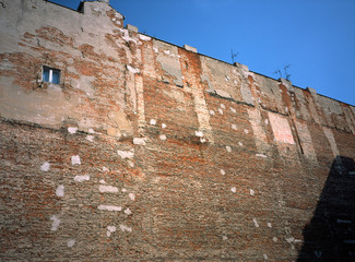 brick wall with window, Lodz