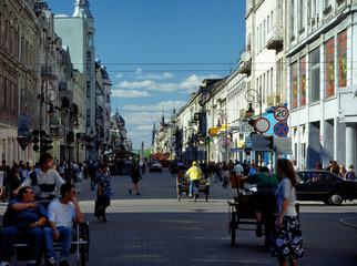 Piotrkowska street, Lodz, Poland - June, 2010