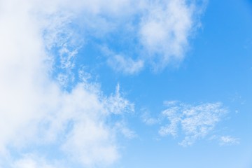 Obraz premium Light blue sky with cirrocumulus clouds. Beautiful sky background