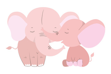 Isolated cute elephants cartoons vector design