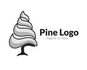 abstract pine art logo design inspiration