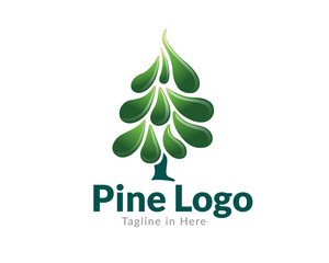 water pine art logo design inspiration