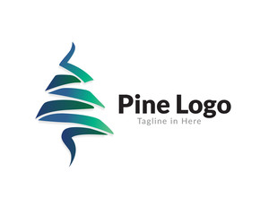 Simple abstract pine logo design inspiration