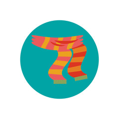 scarf winter clothes isolated icon