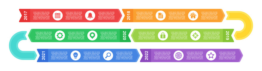 Timeline and infographic concept design, modern, with icons. Easy to customize template. EPS 10.