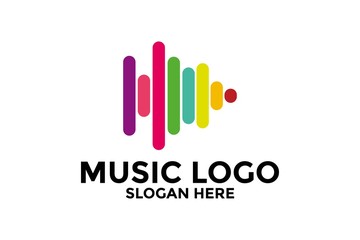 Sound Wave logo vector, Music logo design template