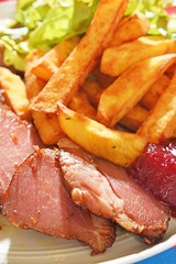 Close up of roasted pork