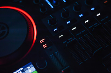 Fototapeta na wymiar DJ Controller during techno life set