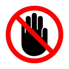 black hand stop forbidden sign symbol logo