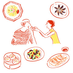 中華とカップル