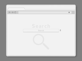 Vector simple opened browser window on white background