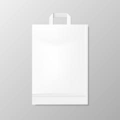 Vector realistic shopping white bag