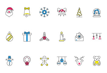 bundle of happy merry christmas icons