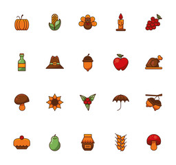 bundle of thanksgiving set icons