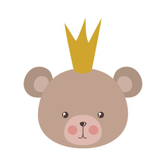 Cute bear cartoon with crown vector design