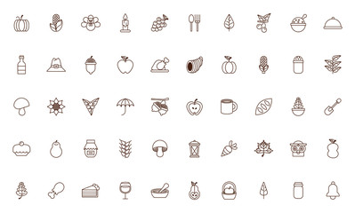 bundle of thanksgiving set icons