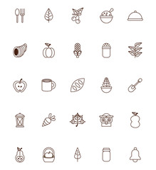 Fototapeta premium bundle of thanksgiving set icons