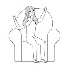 Woman cartoon drawing vector design